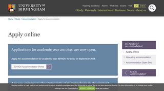 Apply online - University of Birmingham