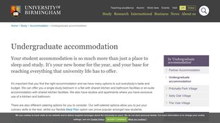 Undergraduate accommodation - University of Birmingham