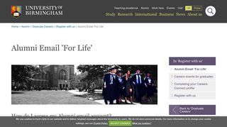 Alumni Email 'For Life' - University of Birmingham