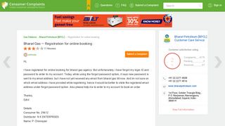 Bharat Gas — Registration for online booking