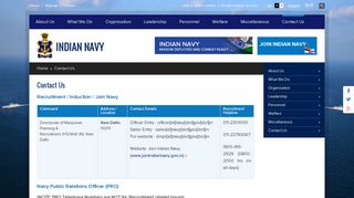 Contact Us | Indian Navy