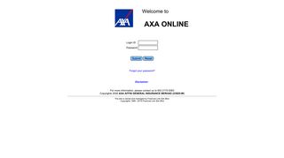 AXA Online Login Page - Financial Link