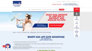 Bharti AXA Life Elite Advantage Plan - Bharti AXA Life Insurance