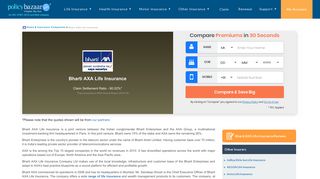 Bharti AXA Life Insurance - Compare Plans & Buy Online