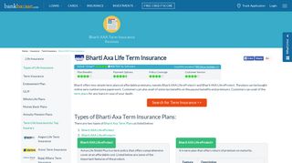 Bharti AXA Term Insurance - BankBazaar