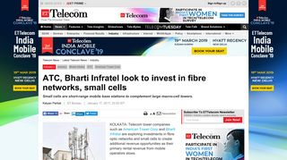 ATC, Bharti Infratel look to invest in fibre networks, small cells ...