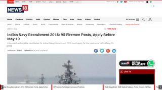 Indian Navy Recruitment 2018: 95 Firemen Posts, Apply Before May ...
