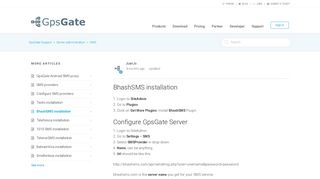 BhashSMS installation – GpsGate Support