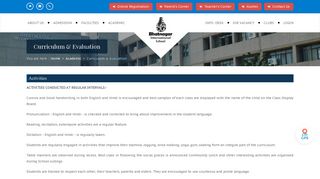 Curriculum & Evaluation - Welcome :: Bhatnagar International School ...