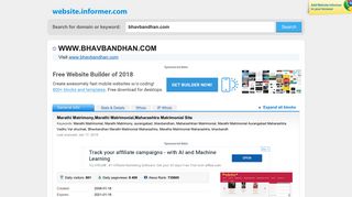 bhavbandhan.com at WI. Marathi Matrimony,Marathi Matrimonial ...