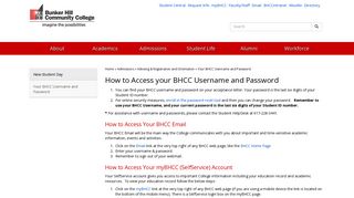 Your BHCC Username and Password - Bunker Hill Community College