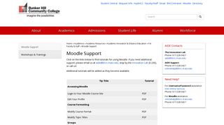 Moodle Support - Bunker Hill Community College