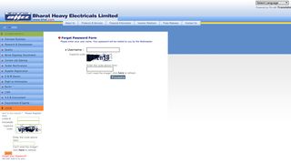Forgot your Password? - Bharat Heavy Electricals Ltd.