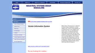 Vendor Information System - BHEL-ISG