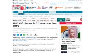 BHEL-ISG clinches Rs 312 crore order from NTPC - The Economic ...