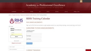 BHETA Training Calendar - Academy for Professional Excellence