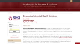 RIHS - Academy for Professional Excellence