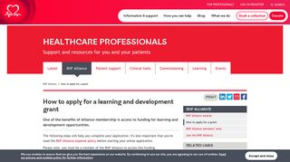 Apply for a learning and development grant - BHF Alliance - BHF