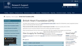 British Heart Foundation (GMS) | Research Support
