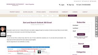 BHHS Select Properties - Sort and Search Outlook 365 Email