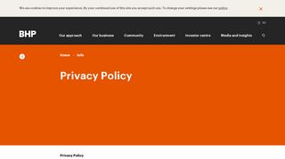 BHP | Privacy Policy