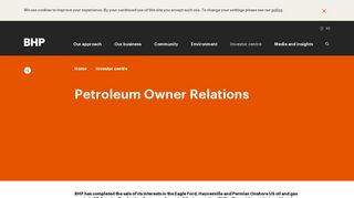 BHP | Petroleum Owner Relations