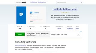 Mail.bhpbilliton.com website. Something went wrong.