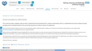 Email compliancy information | BHR Hospitals