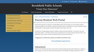 Parent/Student Web Portal | Brookfield Public Schools