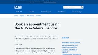 Book an appointment using the NHS e-Referral Service - NHS