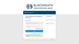 Login - Blackheath High Juniors