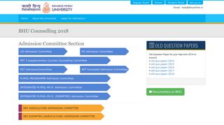 Counselling Portal - Banaras Hindu University : Entrance Exam