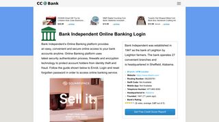 Bank Independent Online Banking Login - CC Bank