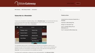 Subscribe to a Newsletter – Bible Gateway