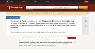 BibleGateway.com: A searchable online Bible in over 150 versions ...