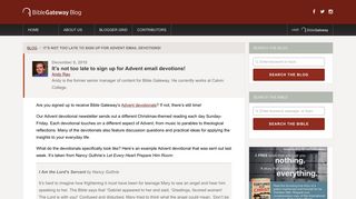 It's not too late to sign up for Advent email devotions! - Bible Gateway ...