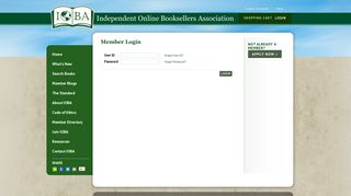IOBA | Member Login | Independent Online Booksellers Association