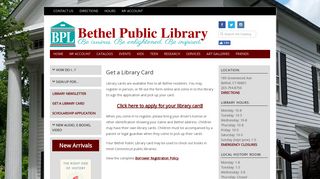 Get a Library Card – Bethel Public Library