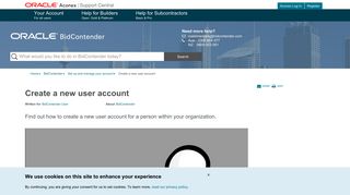 Create a new user account | BidContender | Aconex Support Central