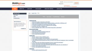 Supplier FAQs - Biddingo.com