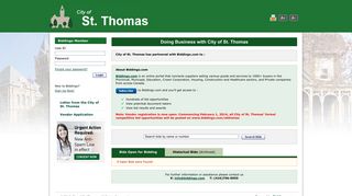 Doing Business with City of St. Thomas - Biddingo.com