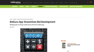 BidGuru App Streamlines Bid Development - For Construction Pros
