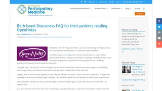 Beth Israel Deaconess FAQ for their patients reading OpenNotes ...