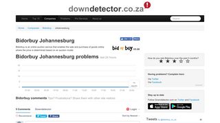 Bidorbuy Johannesburg problems | Downdetector