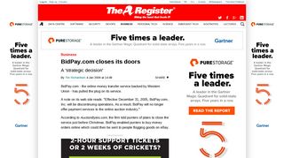 BidPay.com closes its doors • The Register