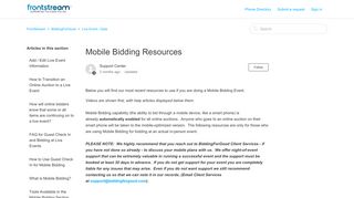 Mobile Bidding Resources – FrontStream