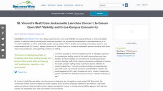 St. Vincent's HealthCare Jacksonville Launches Concerro to Ensure ...