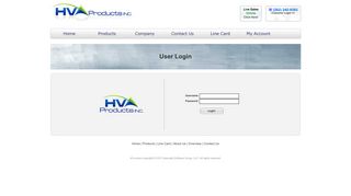 User Login - HVA Products