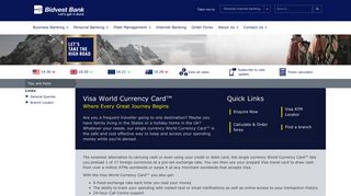 Visa World Currency Card - Bidvest Bank