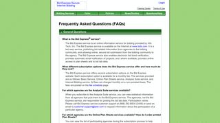 Questions/Help - Bid Express Secure Internet Bidding